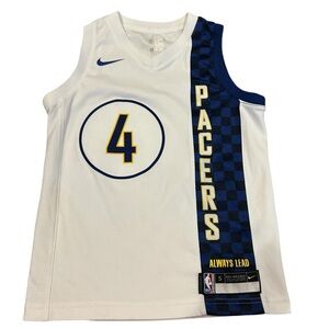 Nike x NBA Indiana Pacers Victor Oladipo #4 Jersey White/Blue Sz Small (8) Youth
